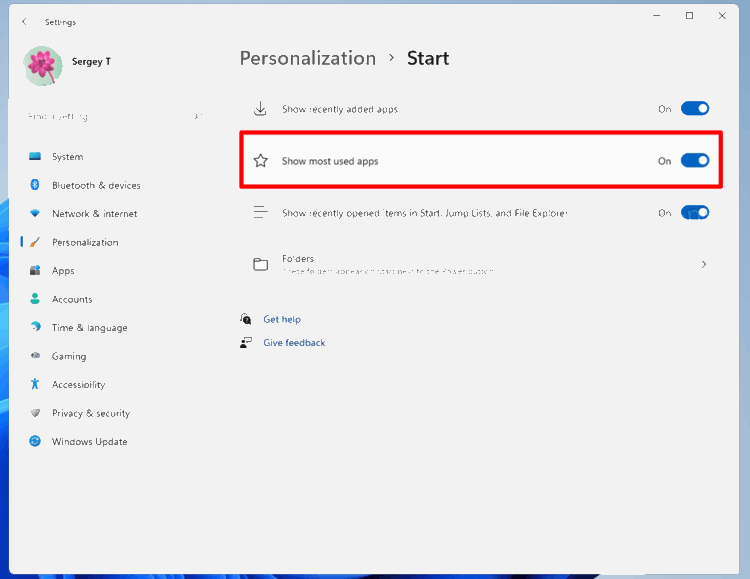 如何在Windows11“開始”菜單中隱藏或顯示最常用的應用程序？