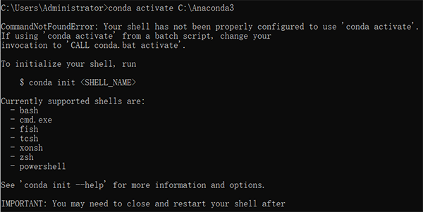 Win10使用anaconda的conda activate激活環境時報錯怎么辦？