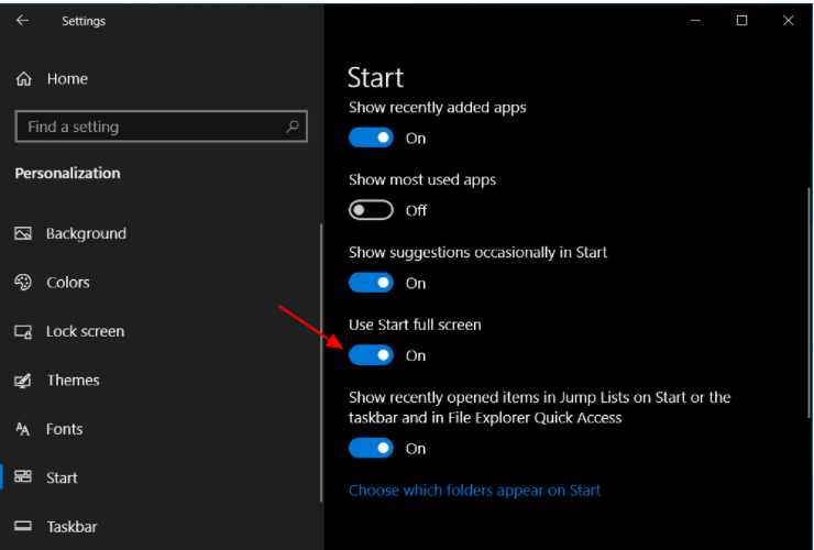 Win10開(kāi)始菜單怎么設(shè)置全屏顯示?