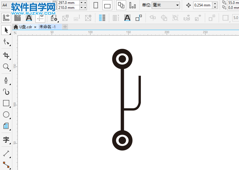 CorelDRAWX8怎么畫USB使用圖標(biāo)