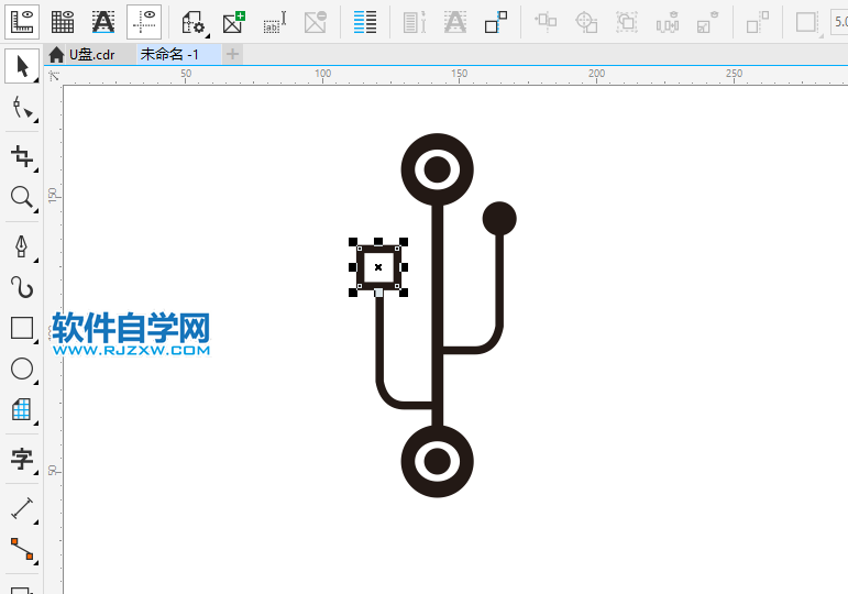 CorelDRAWX8怎么畫USB使用圖標(biāo)