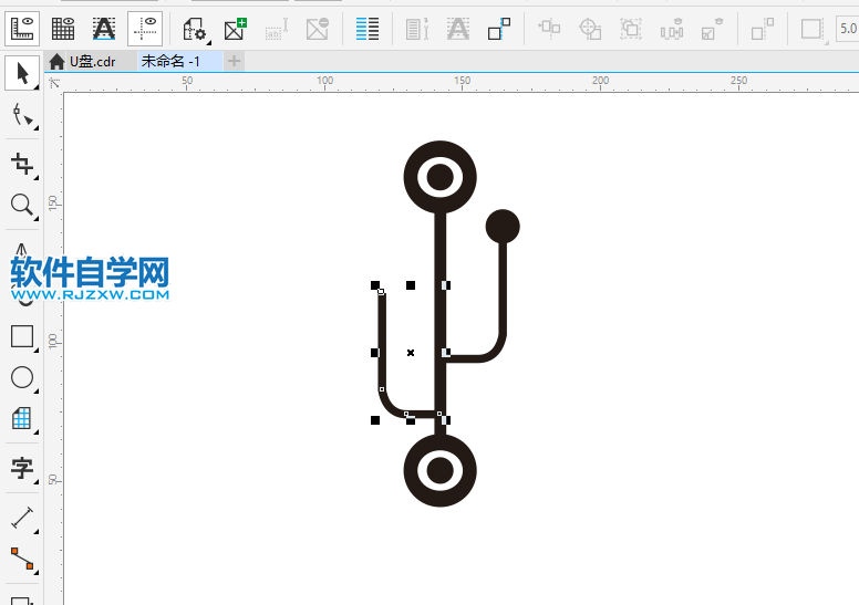 CorelDRAWX8怎么畫USB使用圖標(biāo)