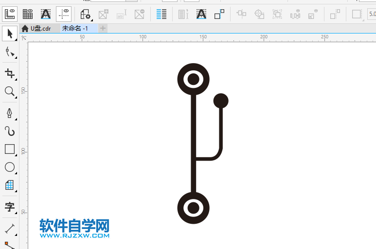 CorelDRAWX8怎么畫USB使用圖標(biāo)