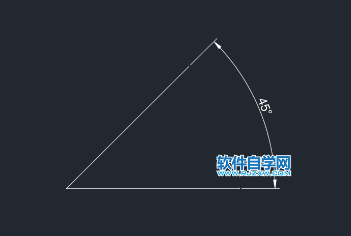 cad怎樣畫一個45度的角