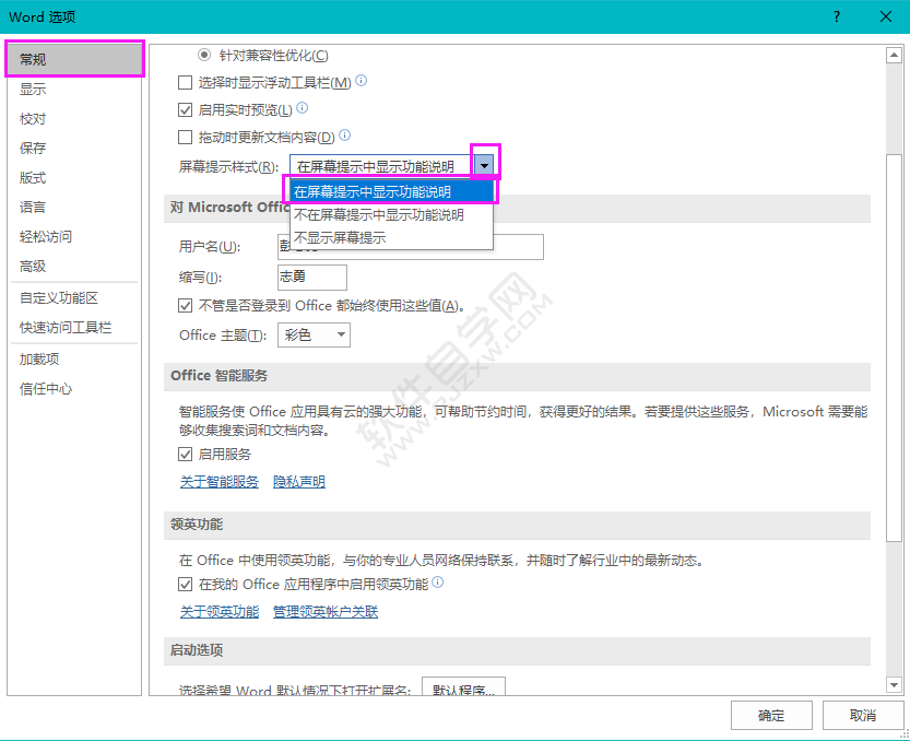 word怎么設(shè)置在屏幕提示中顯示功能說(shuō)明的方法