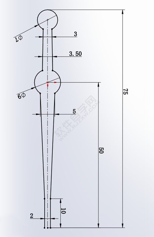 用SolidWorks畫一個(gè)夾子，用曲面的方法。
