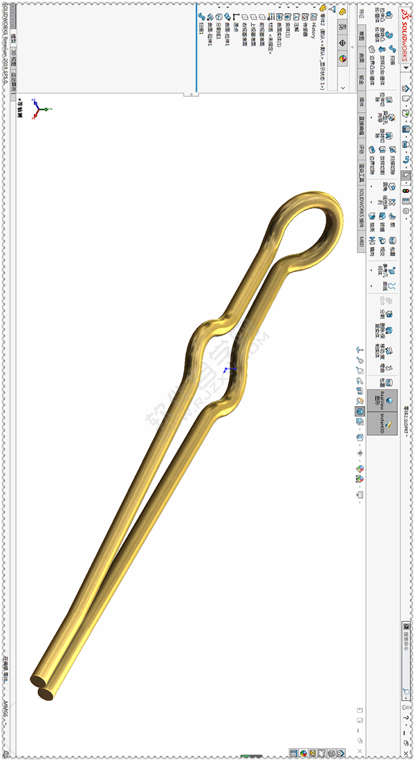 用SolidWorks畫一個(gè)夾子，用曲面的方法。