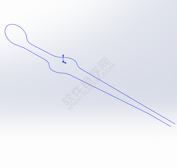 用SolidWorks畫一個(gè)夾子，用投影曲線來創(chuàng)建。