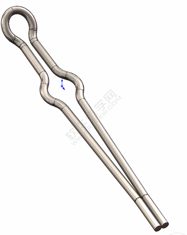 用SolidWorks畫一個(gè)夾子，用投影曲線來創(chuàng)建。