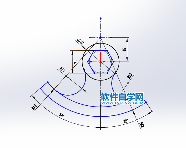 利用solidworks圓繪制相切關(guān)系草圖