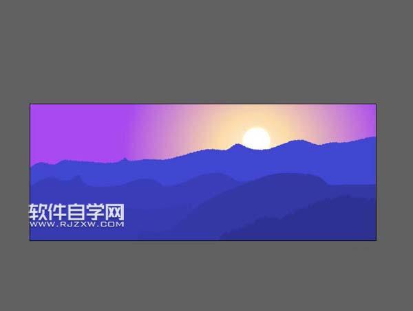 AI怎么設(shè)計(jì)夕陽西下的插畫