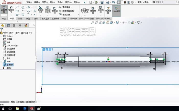 SolidWorks2016怎么畫軸呢？