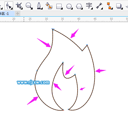 CDR怎么制作火焰箭頭符號