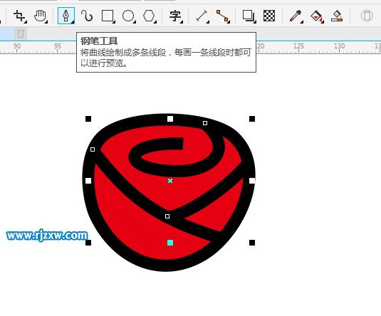 CDR鋼筆工具繪制玫瑰簡(jiǎn)筆畫(huà)