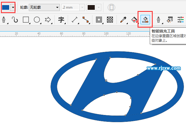 CDRX8設(shè)計北京現(xiàn)代LOGO標(biāo)志教程