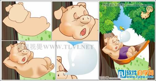 CorelDRAWX7設(shè)計(jì)可愛(ài)的泡泡豬