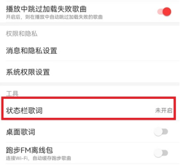 網易云歌詞怎么顯示在屏幕  網易云狀態欄歌詞在哪設置