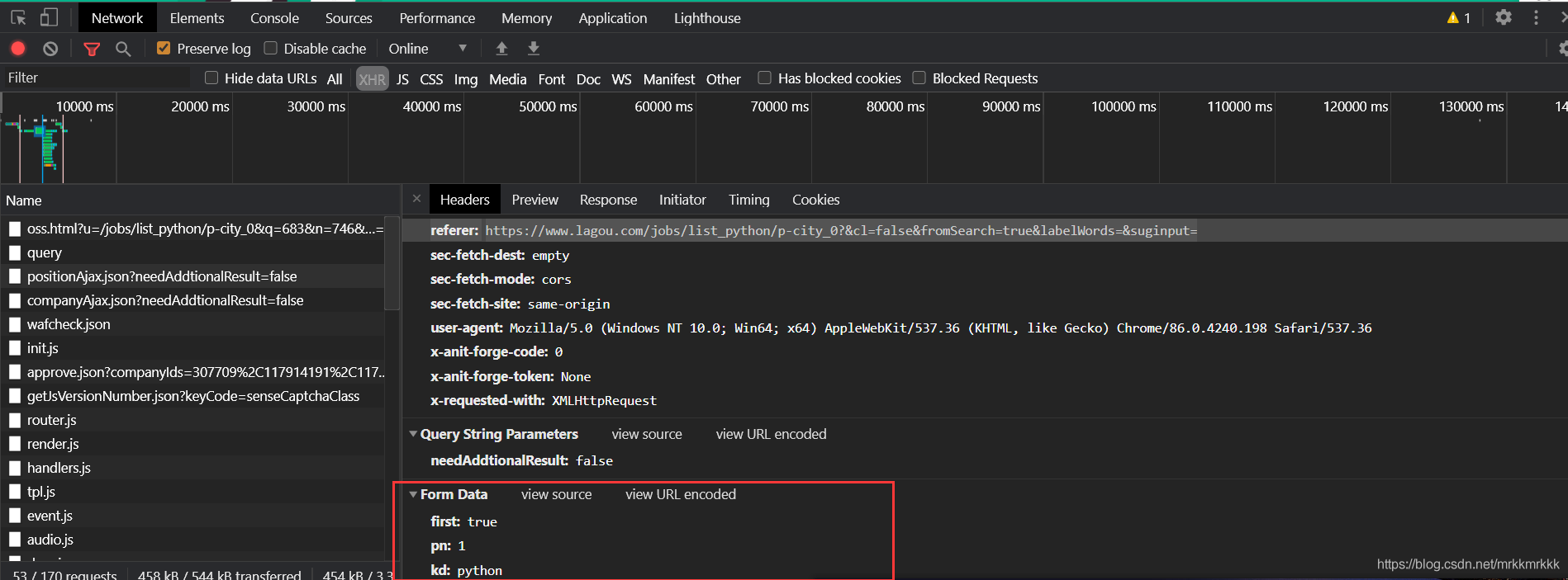 python使用requests庫(kù)爬取拉勾網(wǎng)招聘信息的實(shí)現(xiàn)