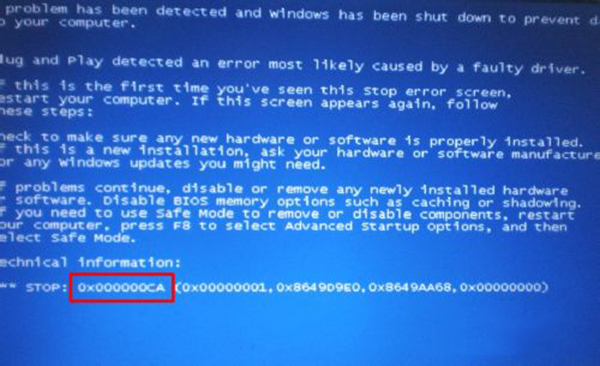 Win7系統藍屏提示0x000000CA錯誤代碼怎么辦？