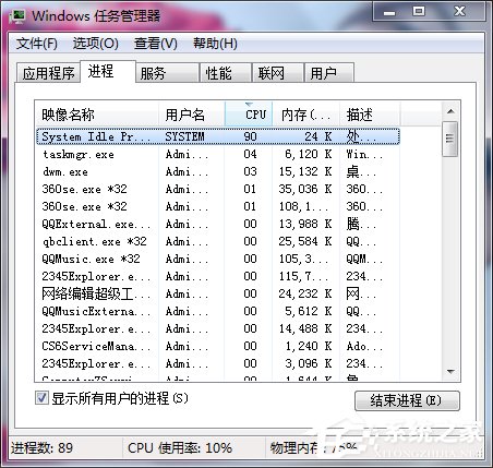 Win7打開任務(wù)管理器命令的方法