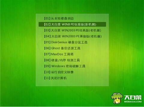 吾空s17 pro-8u筆記本使用大白菜u盤怎樣安裝win8系統？安裝win8系統步驟分享