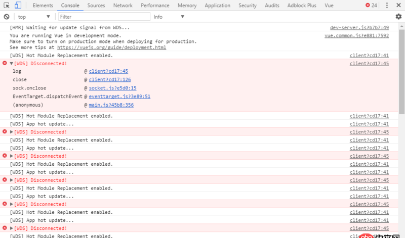 javascript - [WDS] Disconnected! 一直重復出現。