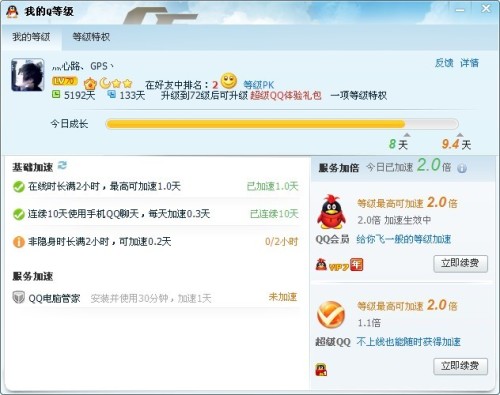 為什么qq加速了9.4天？