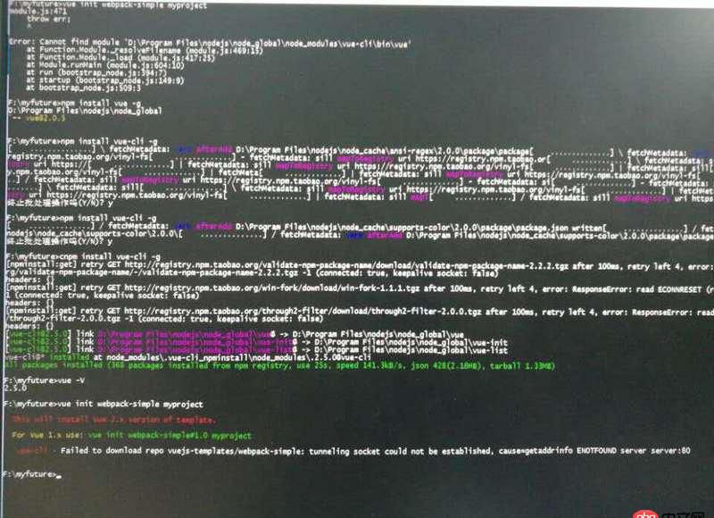 node.js - vue-cli構(gòu)建報(bào)錯(cuò)。。。生成不了模板，求解~！！