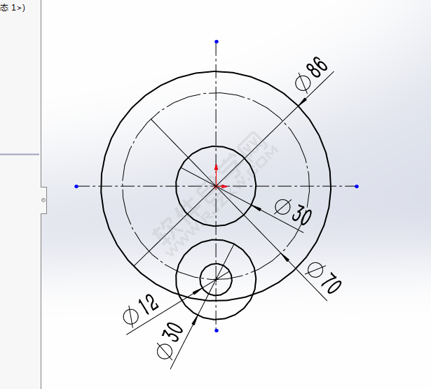 用solidworks圓周草圖陣列畫CAD平面圖