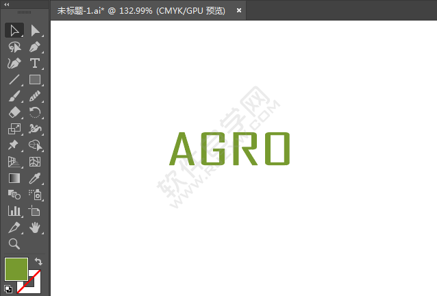 ai繪制AGRO樹葉標(biāo)識(shí)