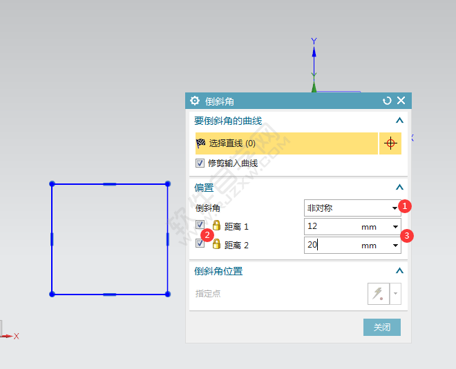 ug草圖怎么倒斜角