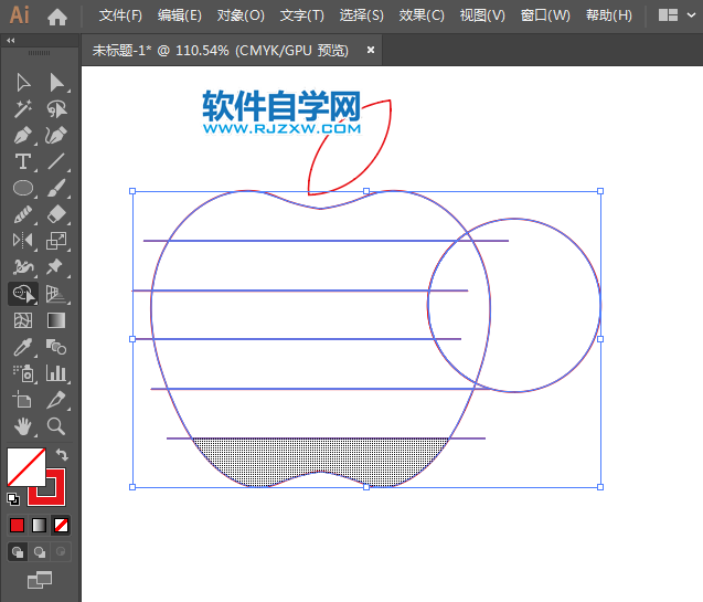 ai怎么畫(huà)七色蘋(píng)果圖標(biāo)