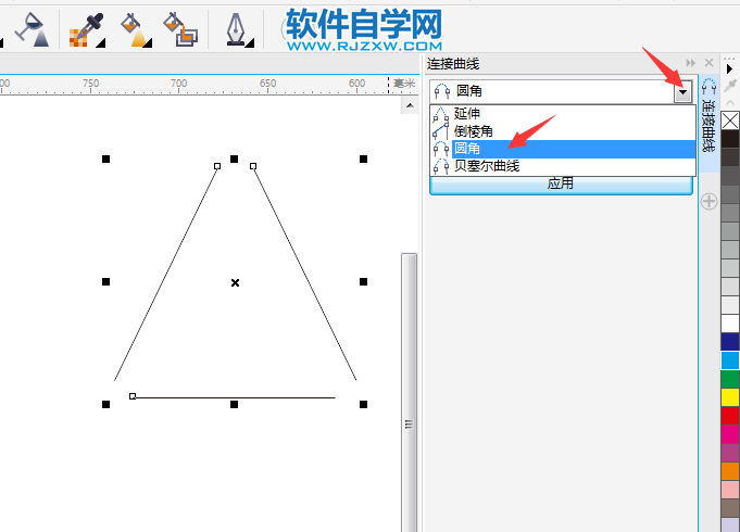 cdr怎么把三角形連接起來(lái)