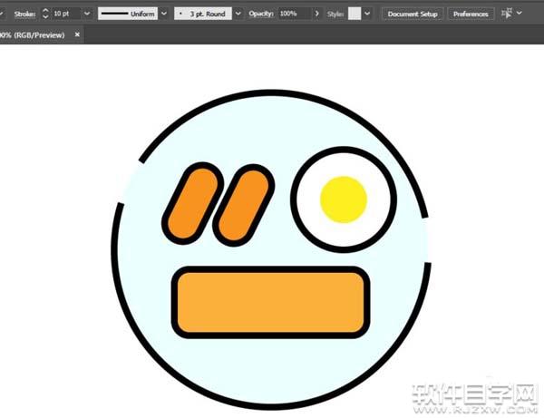 ai怎么畫早餐圖標(biāo)