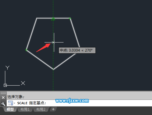 CAD怎么放大多邊形